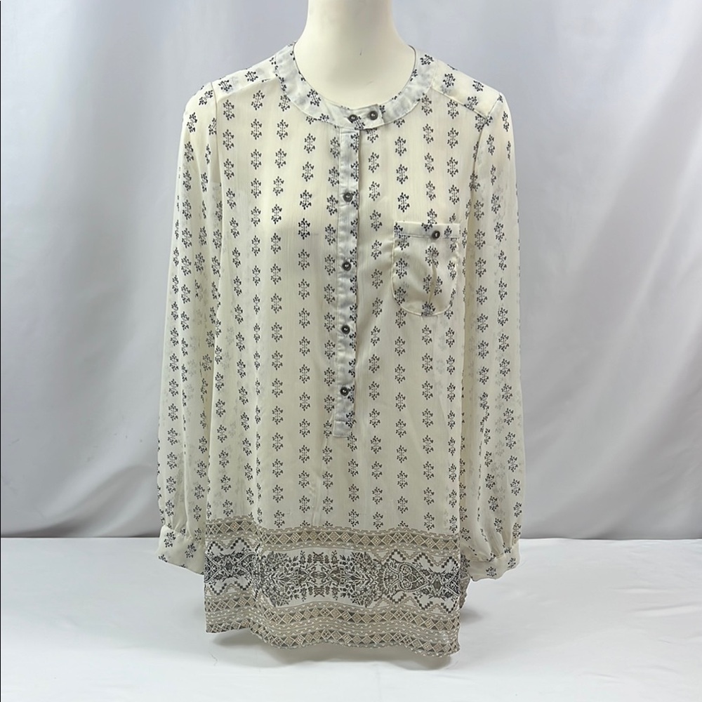 Knox Rose White and Black‎ Abstract Sheer Beachy Boho Mini Dress Size S